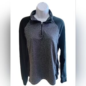 Heather Gray and Black Long Sleeve with Quarter-Zip